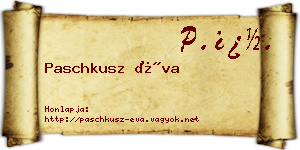 Paschkusz Éva névjegykártya